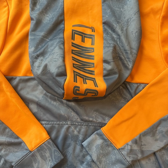 Kids Orange and Gray Hoodie with Logo - Picture 2 of 2